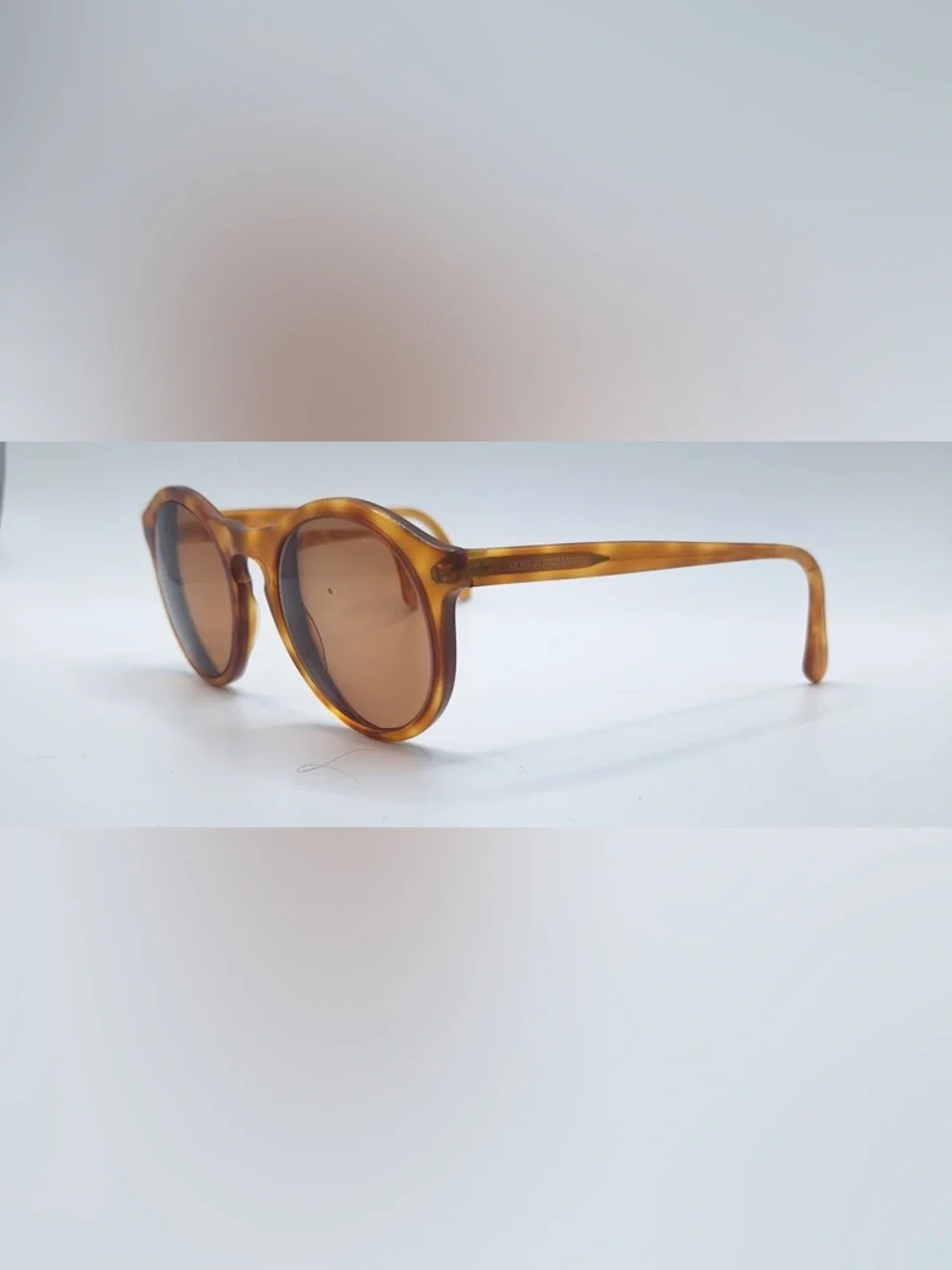 Vintage Giorgio Armani 904 014 Brown Oval Sunglasses Frames Only - Picture 2 of 8